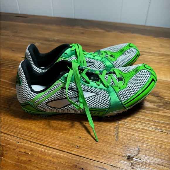 Brooks Women's PR MD 54.26 Mid‎ Distance Lime Green Track Running Spikes 9 NWOB - Picture 3 of 11